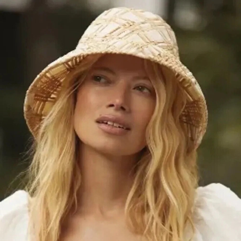 NWT Anthropologie Woven Ribbon Cloche Hat